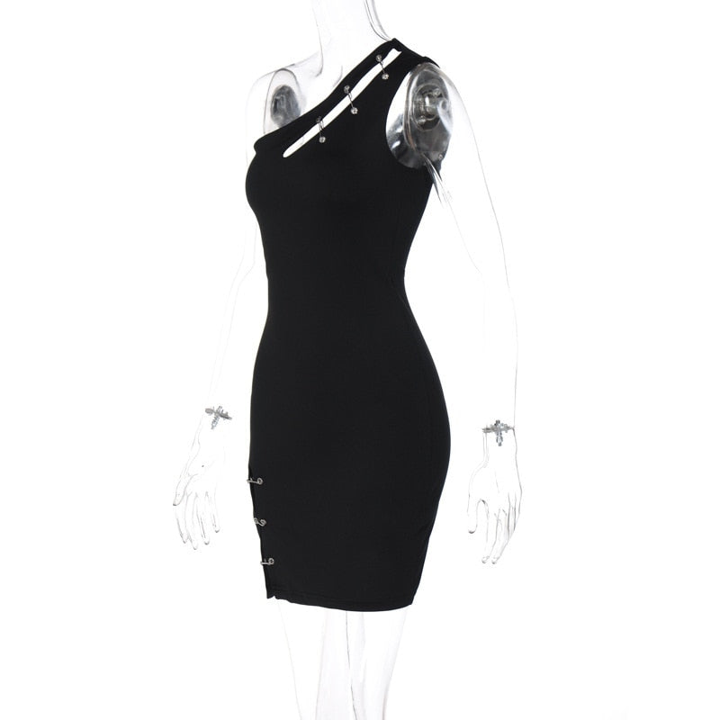 Levoire | Une Épaule Mini Robe Sans Manches