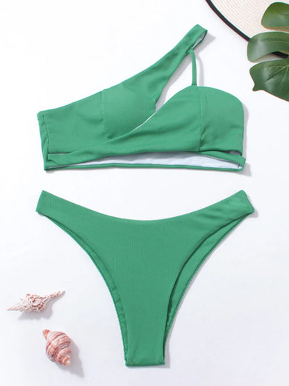 Levoire | Deux Pièces Maillot De Bain Asymétrique Vert