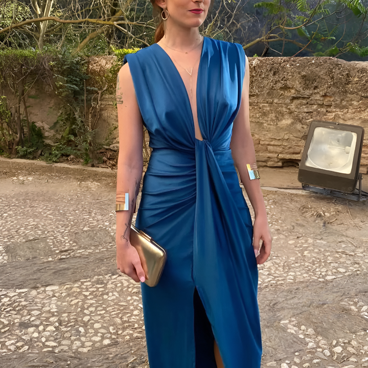 Levoire | Élégant Robe De Cocktail Intemporelle Bleu