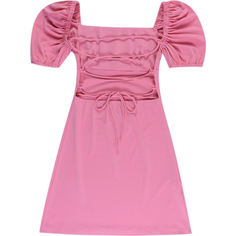 Levoire | Manchette Bouffante Ouverture Au Dos Robe Mini