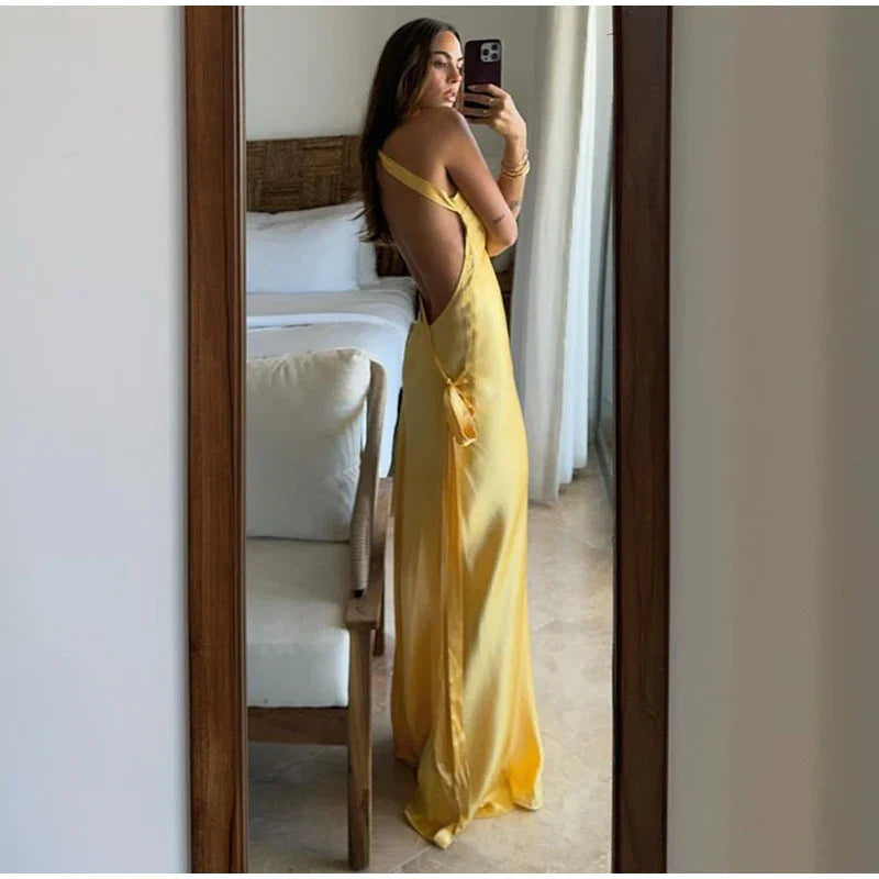 Levoire | Robe Maxi Sans Manches Jaune