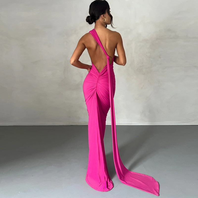 Levoire | Une Épaule Dos Lié Sans Manches Maxi-Vêtements