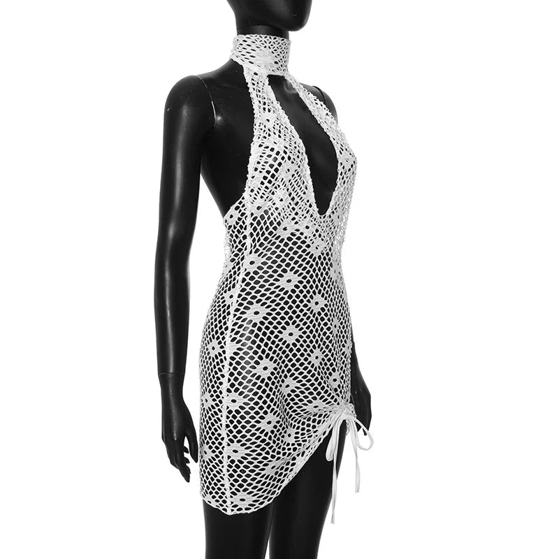 Levoire | Robe Mini V-Décolleté En Maille Åpen