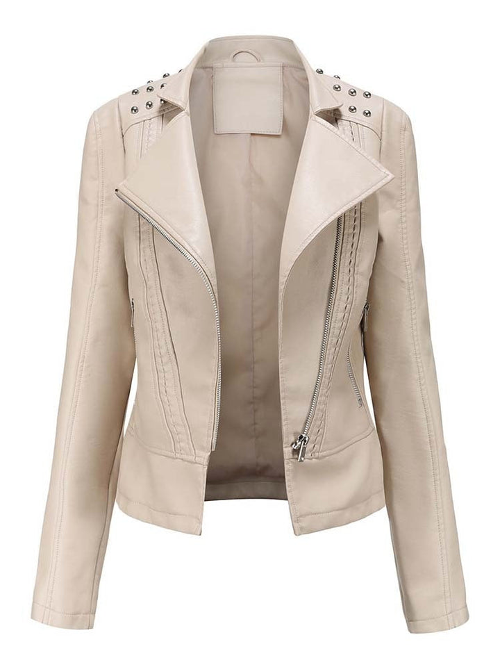Levoire | Veste En Cuir Pu Élégante Pour Femmes Beige