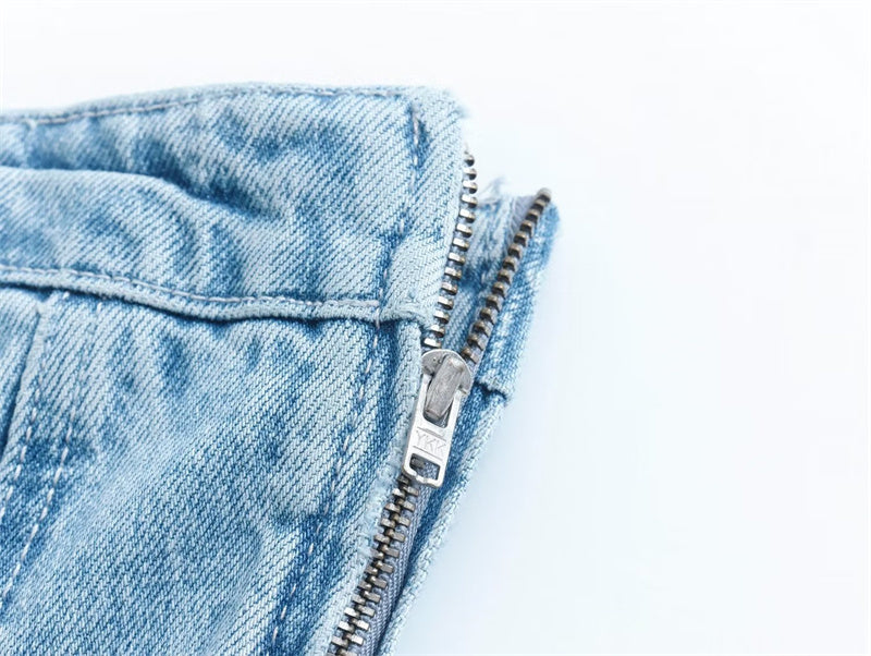 Levoire | Belle Robe En Jean Sans Découpe Et Fermeture Éclair Sur Le Côté