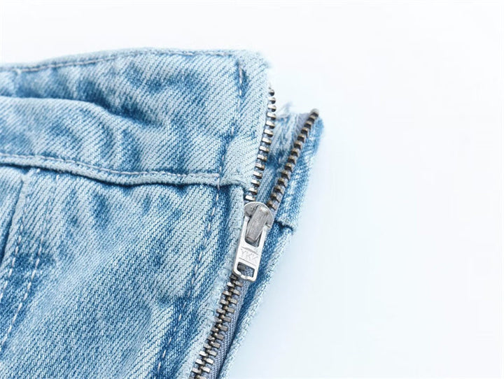 Levoire | Belle Robe En Jean Sans Découpe Et Fermeture Éclair Sur Le Côté