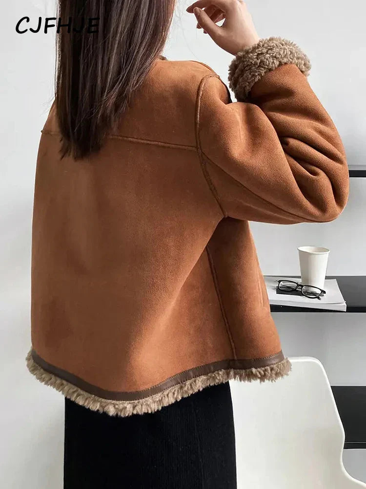 Levoire | Encolure Ronde Manches Longues Avec Veste En Simili Cuir Avec Boucles