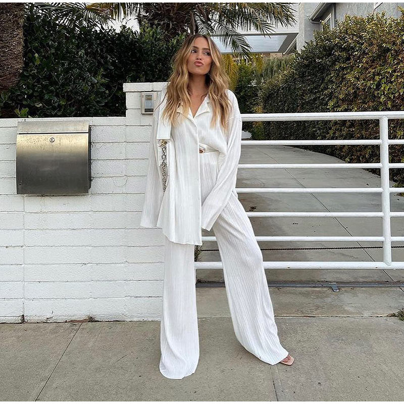 Levoire | Ensemble Lounge Avec Pantalons Larges Et Blouse