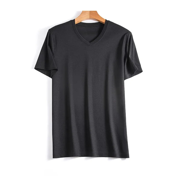 Levoire | Chemise en soie élégante Manteau à col V noir