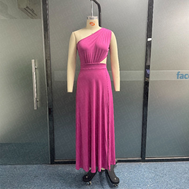 Levoire | Une Épaule Bretelles Sans Fente Maxi Robe