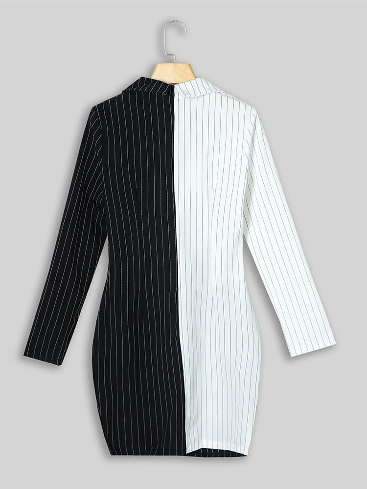 Levoire | Robe Blazer Rayé Bureau Femme Mini Robe
