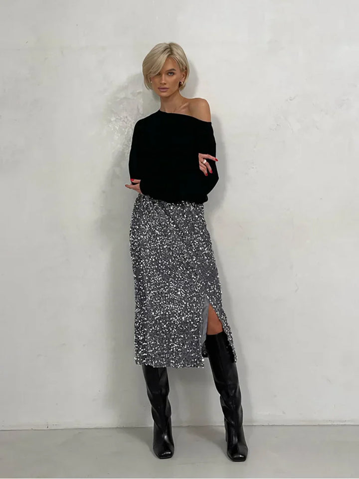 Levoire | Jupe Midi Moderne Tendance Pour Femmes Avec Décolleté