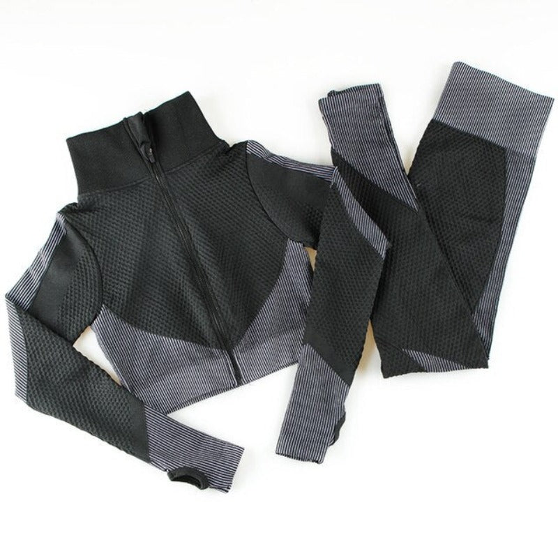 Levoire | Ensemble De Vêtements De Sport Avec Haut À Fermeture Éclair Gris