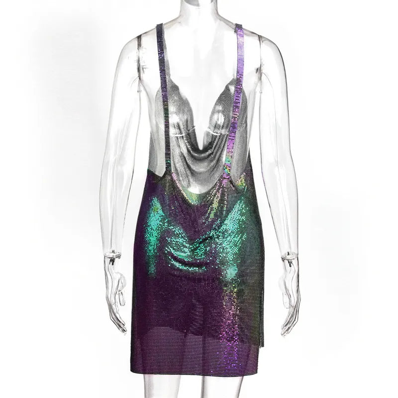 Levoire | Chaîne Métallique Halterneck Mini Robe Sans Métal
