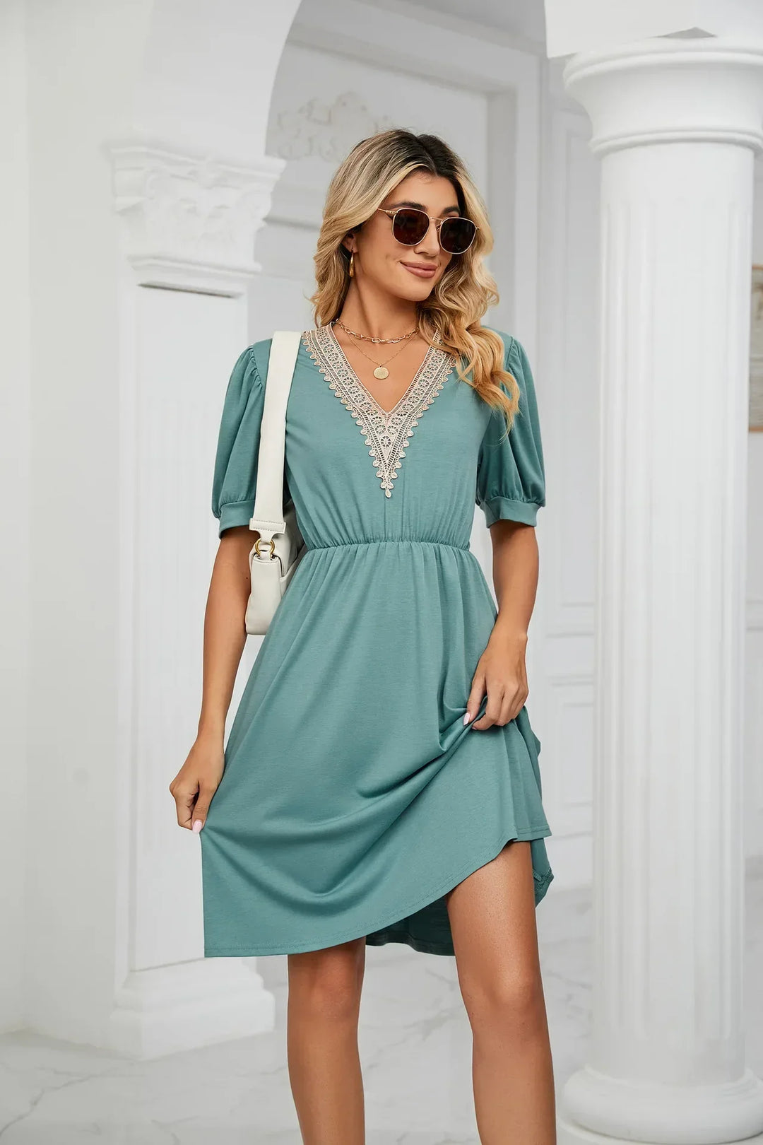 Levoire | Robe En Patchwork Simple Avec Des Pointes Pour Le Printemps/Été