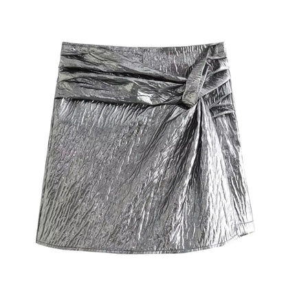 Levoire | Jupette Mini Stylée Avec Un Look Accrocheur Argent
