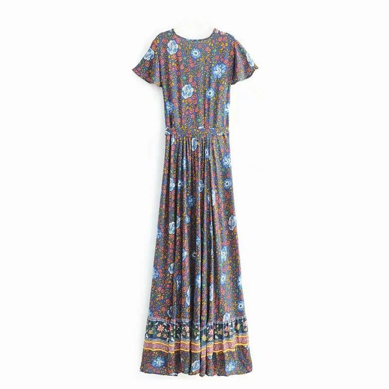 Levoire | Robe Portefeuille Fleurie Bohème