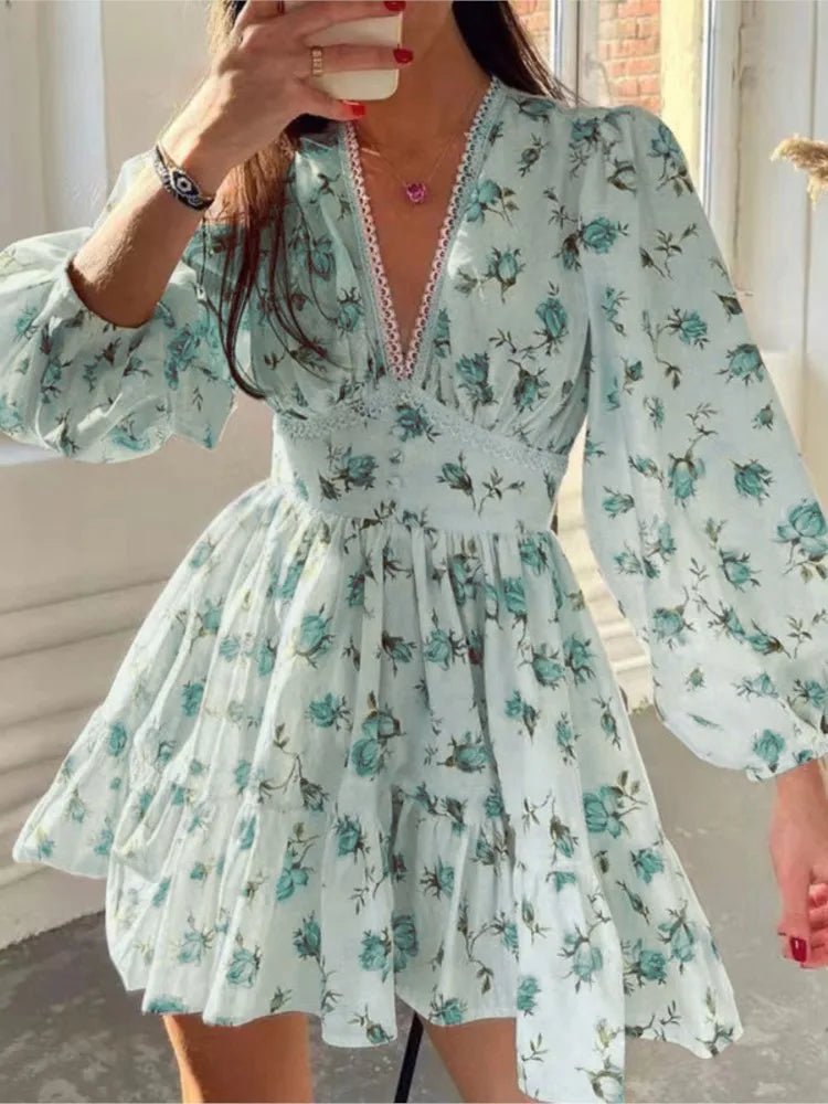 Levoire | Robe Courte En Dentelle Vert
