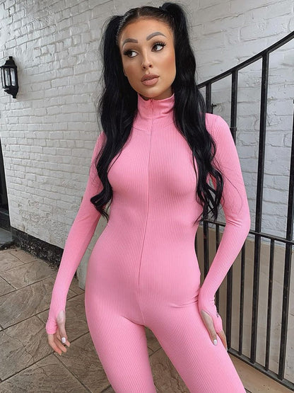 Levoire | Eng Ajusté Zip Combinaison Rosa long