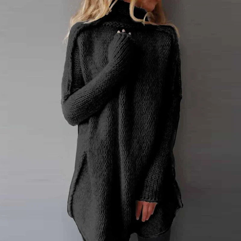Levoire | Pull À Col Roulé En Tricot Noir