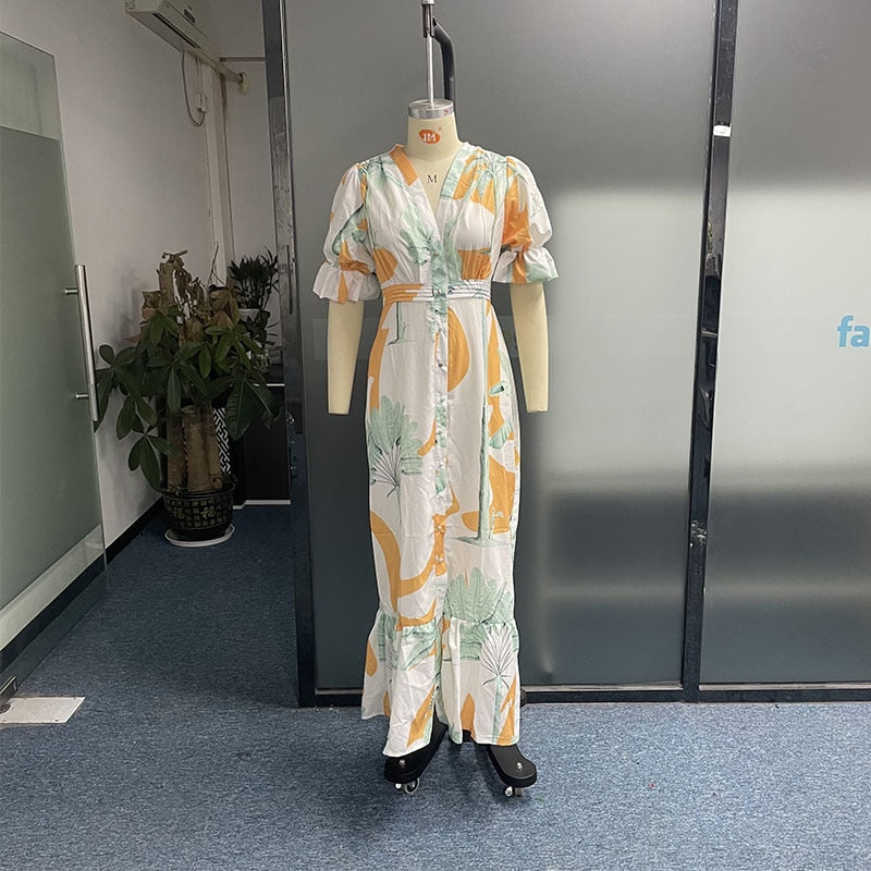 Levoire | Imprimé Court Puffermansjett Maxi Robe