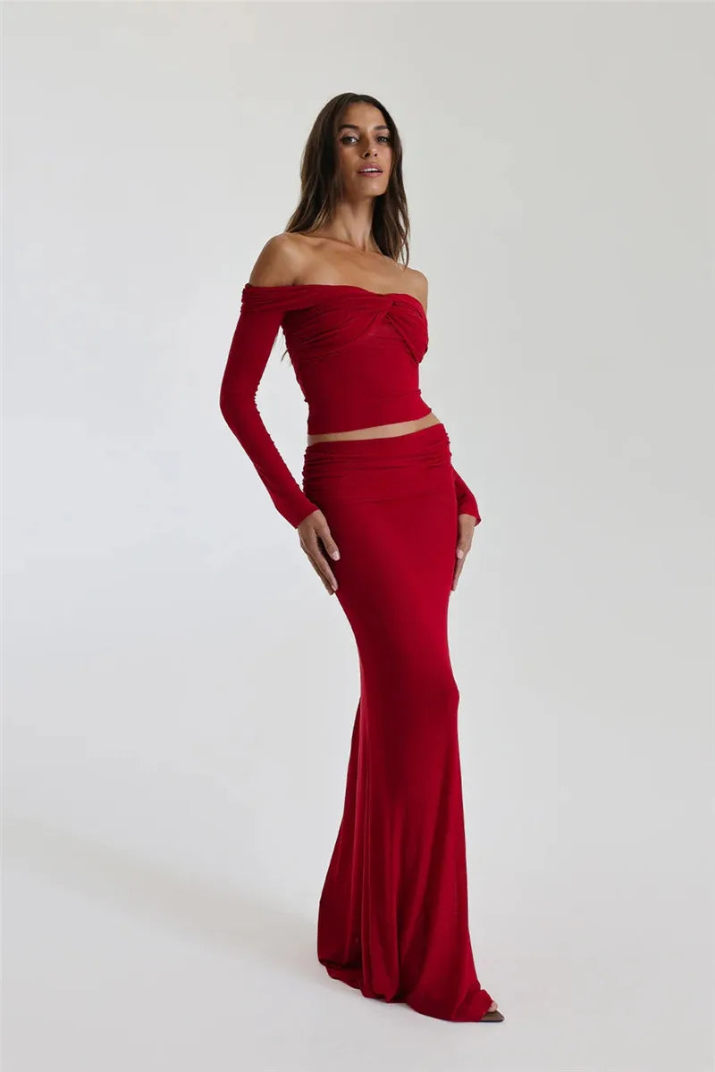 Levoire | Bustier Transparent Sans-Manches Ensemble Crop Et Jupe Longue