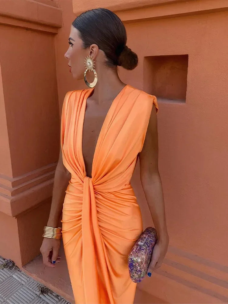 Levoire | Dyp Robe Sans Manches V Profond Tendance Longue