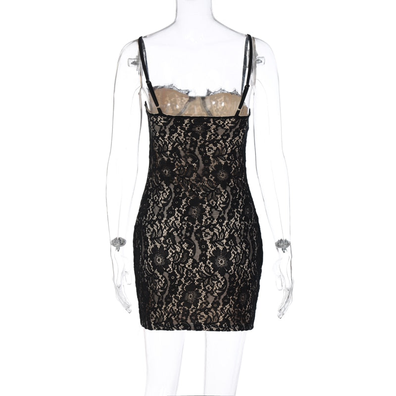 Levoire | Mini Black Dress With Spaghetti Straps
