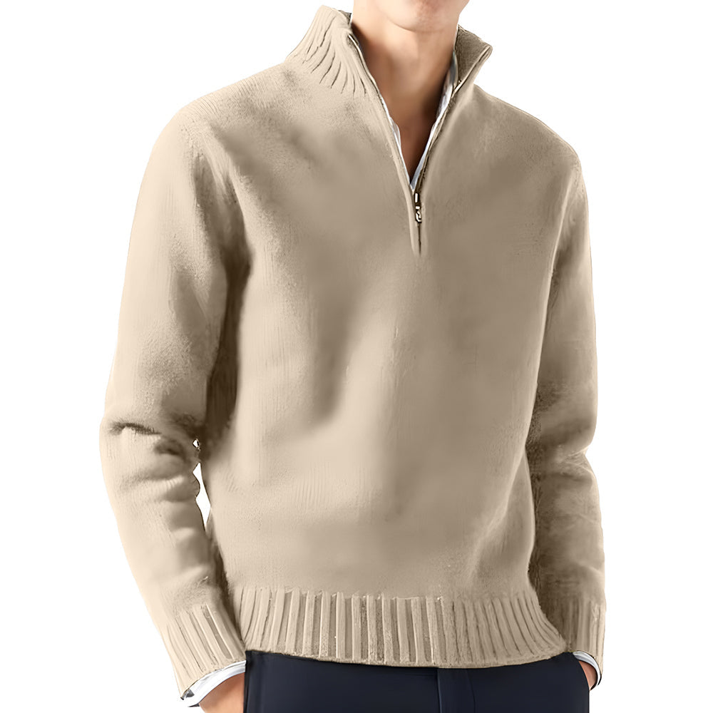 Levoire | Pull À Col Roulé Avec Zip Beige