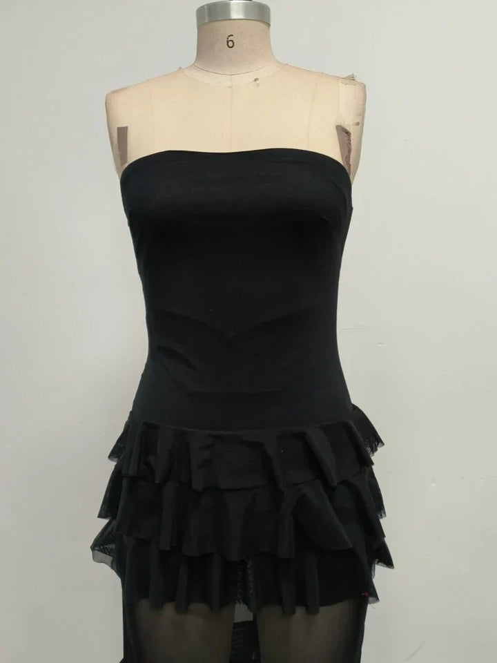 Levoire | Robe Longue Sexy Sans Bretelles Rü Schenschichtungen Patchwork