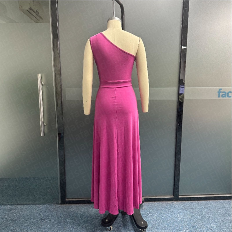 Levoire | Une Épaule Bretelles Sans Fente Maxi Robe