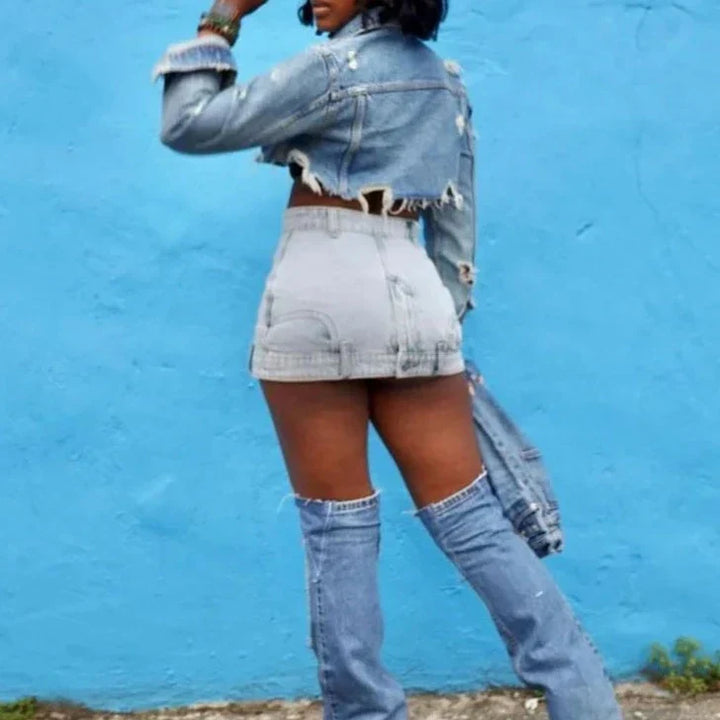 Levoire | Weinlese Denim Y2K Mini-Jupe