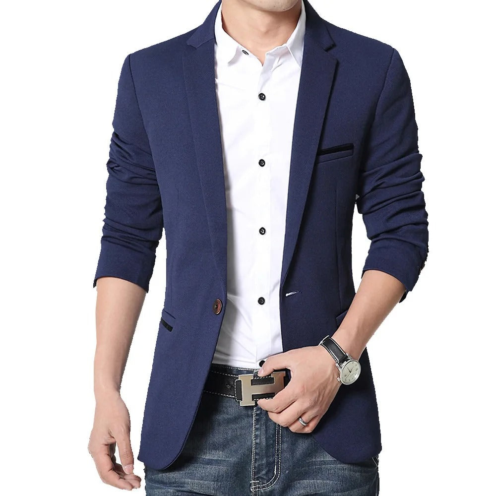 Levoire | Miko Blazer Masculin Plus Élégant Bleu