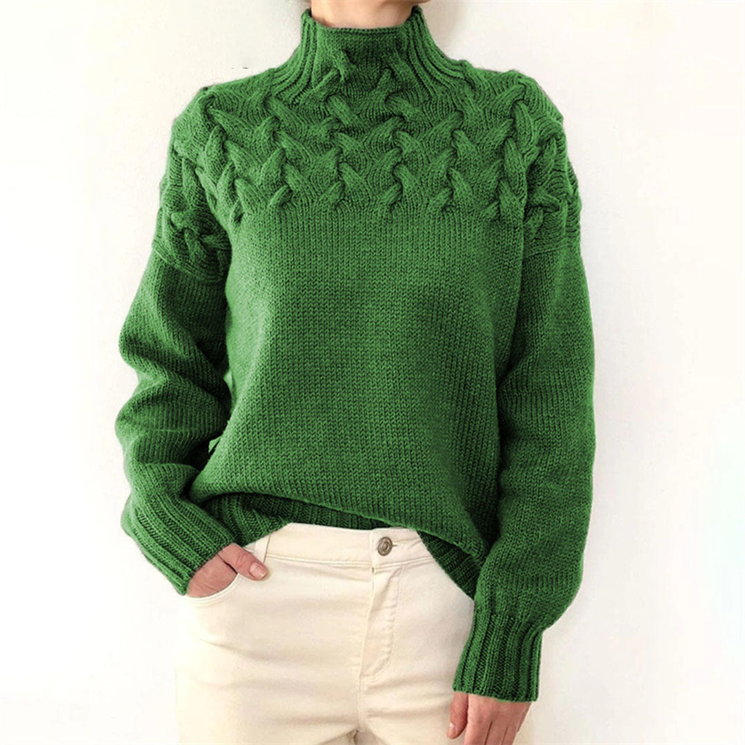 Levoire | Pull À Col Roulé En Tricot Pour Femmes Vert