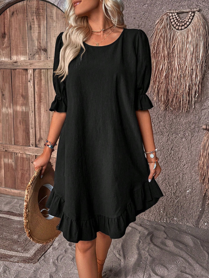 Levoire | Robe D'Été Mi-Longue Élégante Noir