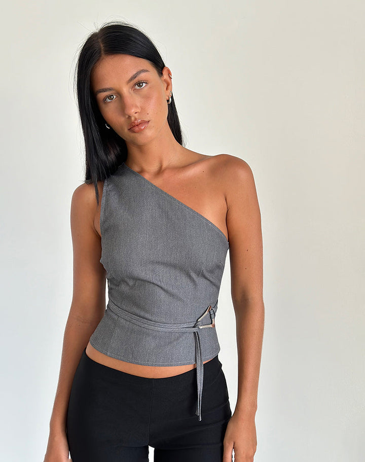 Levoire | Un Épaulé Top Avec Ceinture À La Taille
