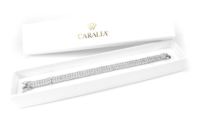 Levoire | Mathilde en zirconium plaqué rhodium orné de cristaux Scintillants - Livraison Offerte