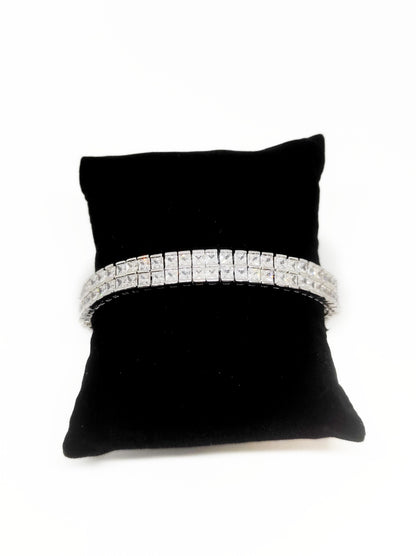 Levoire | Mathilde en zirconium plaqué rhodium orné de cristaux Scintillants - Livraison Offerte