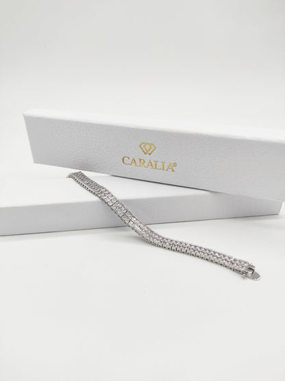 Levoire | Mathilde en zirconium plaqué rhodium orné de cristaux Scintillants - Livraison Offerte