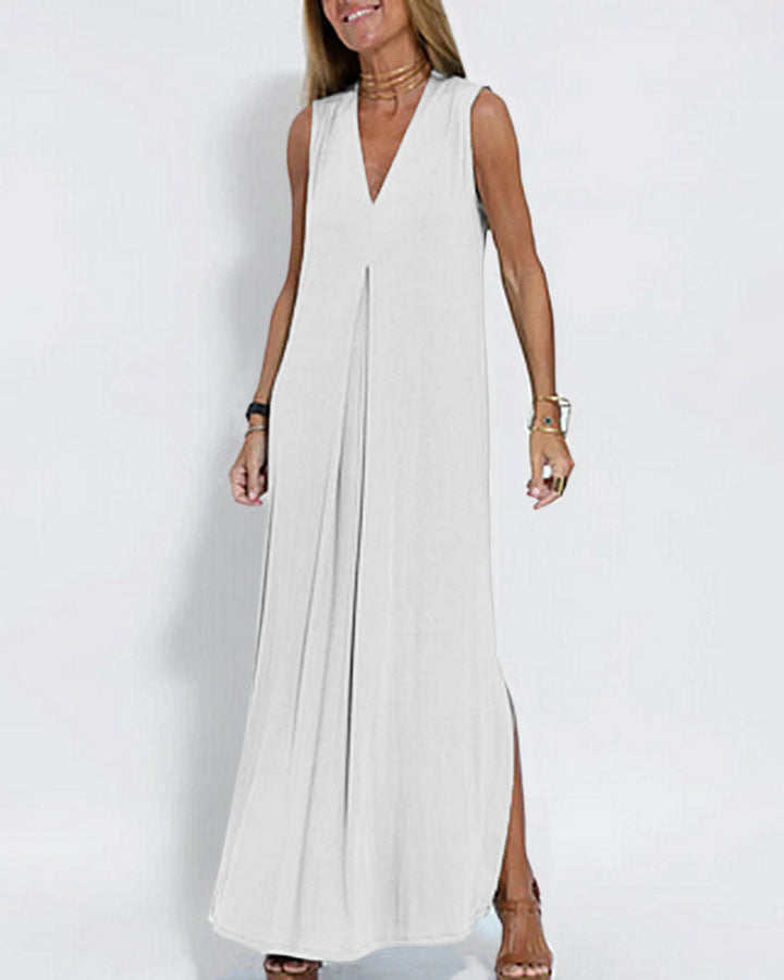 Levoire | Caro - Robe Maxi sans Manches Blanc