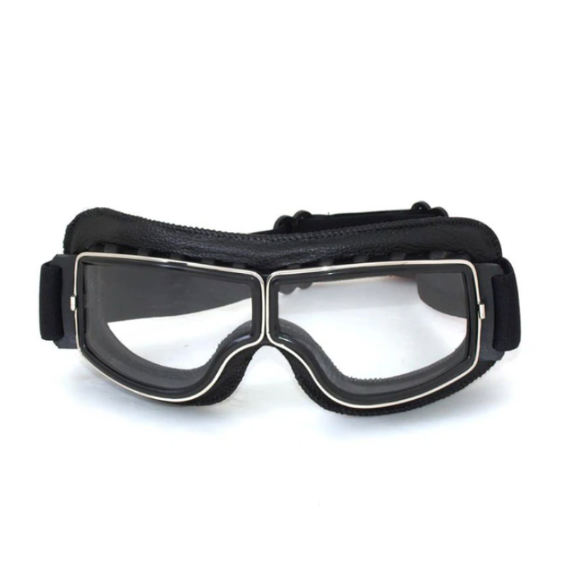 Levoire | Lunettes De Moto En Cuir Pour Hommes Noir