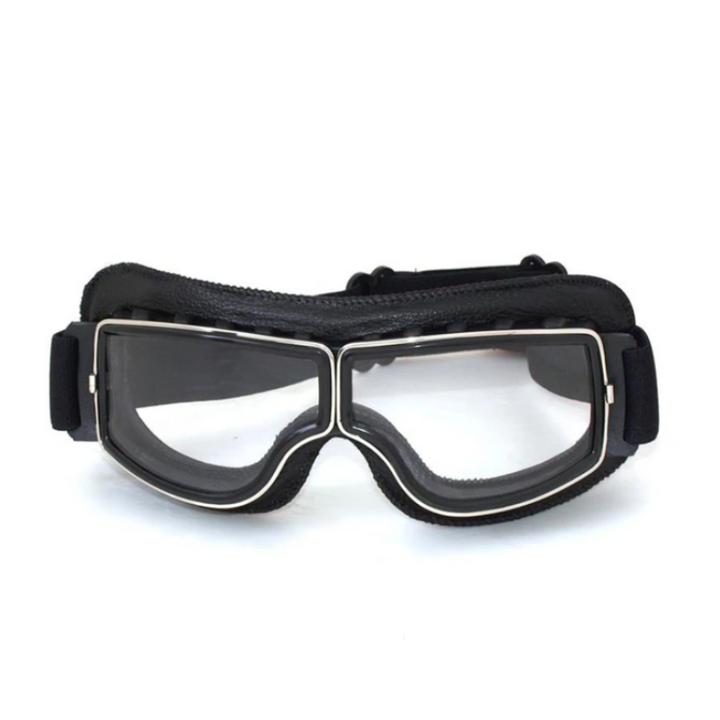 Levoire | Lunettes De Moto En Cuir Pour Hommes Noir