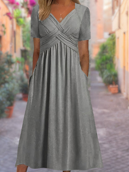 Levoire | Robe D'Ete Elegante Flatteuse Et Respirante Femmes Gris clair