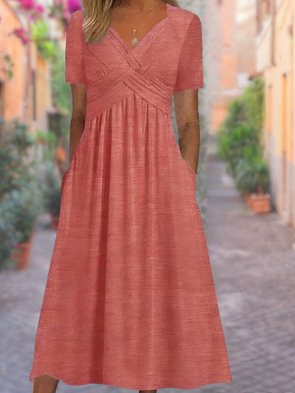 Levoire | Robe D'Ete Elegante Flatteuse Et Respirante Femmes Rose
