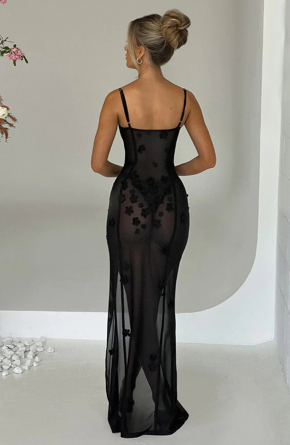 Levoire | Robe De Soirée En Mesh À Fente Haute