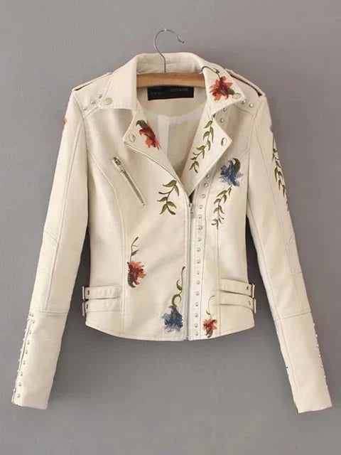 Levoire | Veste De Streetwear Élégante Brodée Beige