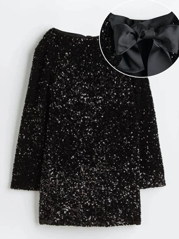 Levoire | Robe Nœud À Paillettes Noir