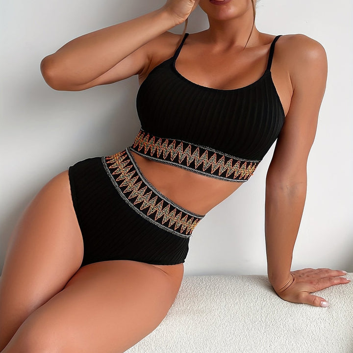 Levoire | Haut Découpé Bikini En Rib De Seraphina Noir