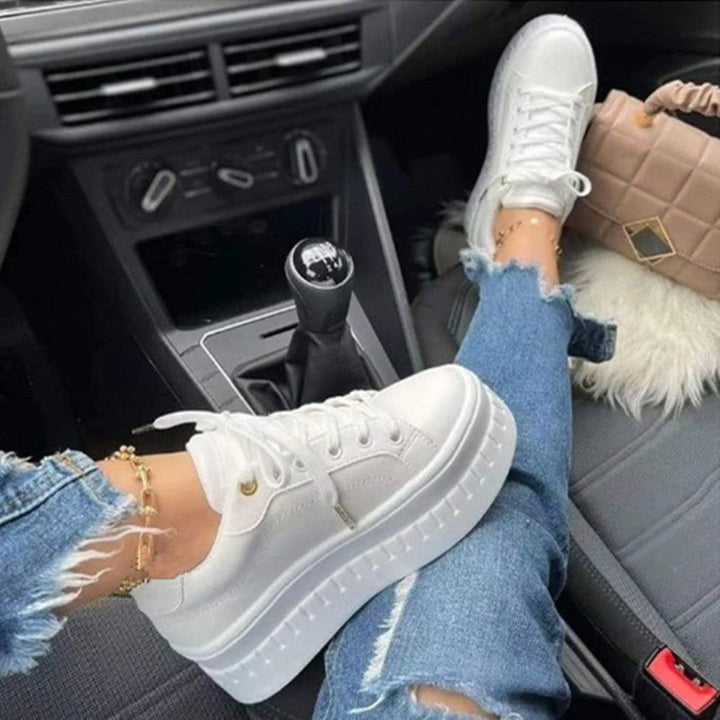 Levoire | Baskets De Luxe Avec Semelle Ergonomique Haute Pour Femmes Blanc