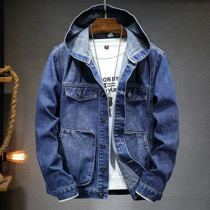 Levoire | Veste En Denim À Manches Longues Avec Boutons Bleu